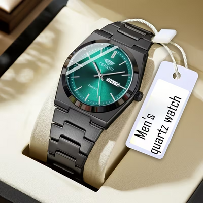 Black Luminous Ultra-Thin Quartz Watch