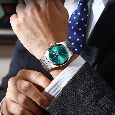 POEDAGAR Luminous Steel Quartz Chrono Watch