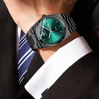 Black Luminous Ultra-Thin Quartz Watch