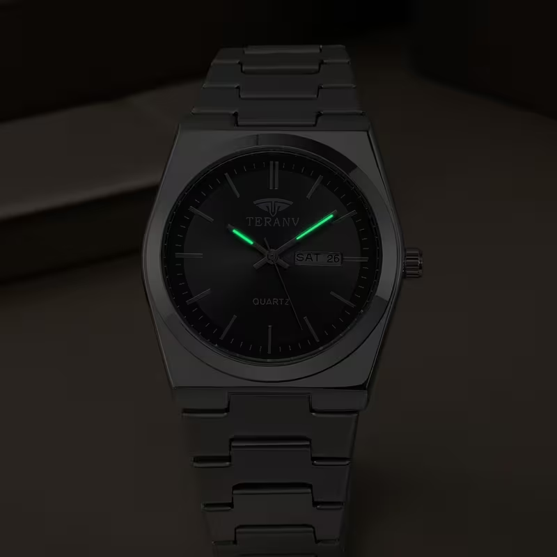 Black Luminous Ultra-Thin Quartz Watch