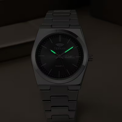 Black Luminous Ultra-Thin Quartz Watch